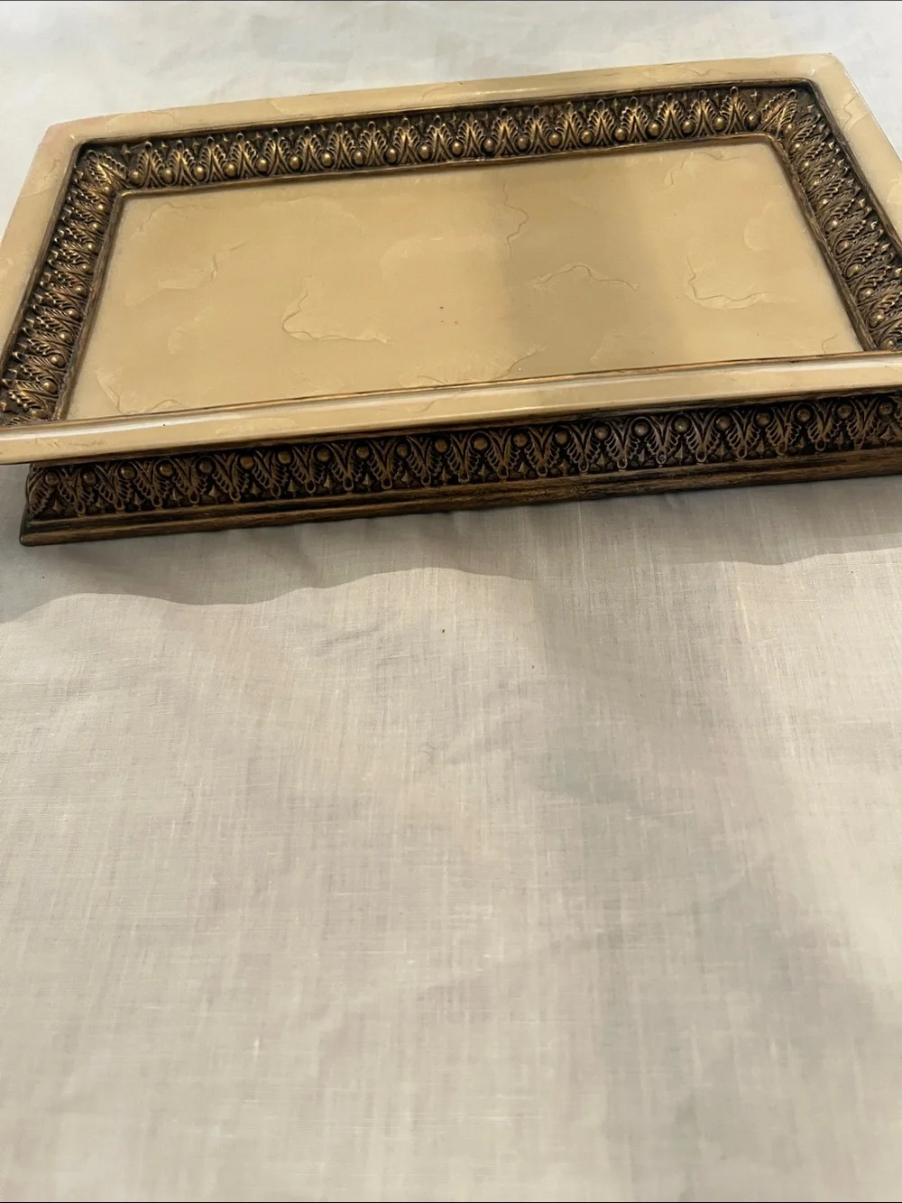 Hamilton Cream and Gold Rectangular Vanity Tray